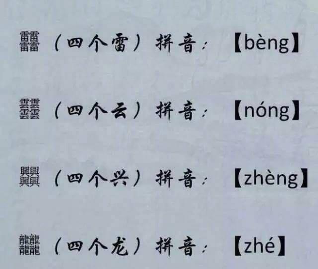 冷知識 中國最 牛 的36個漢字 四個同一字組合的漢字 附讀音 M頭條